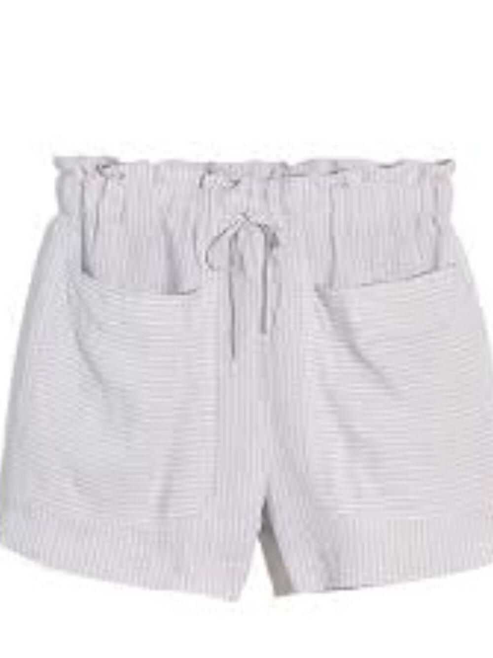 Madewell Stripe-Play Drawstring Pull-On Paperbag Shorts Lavender Stripe XL